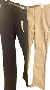 NWT Men’s Khaki Pants Bundle 31x32- Tan & Navy|Straight Leg|Academia Preppy - Picture 1 of 11