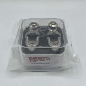 Genuine Schaller NICKEL S-Lock Guitar Strap Locks Pair/Set - FREE SAME DAY SHIP! - Picture 1 of 3