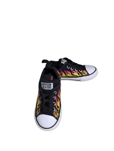 Converse Chuck Taylor All Star Flames Negro Amarillo Naranja 766302F Niños Talla 8 - Imagen 1 de 7