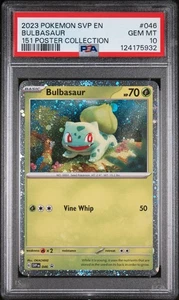 Pokémon SVP 2023 EN-SV Black Star Promo 151 Póster Coll #046 Bulbasaur PSA 10 - Imagen 1 de 2