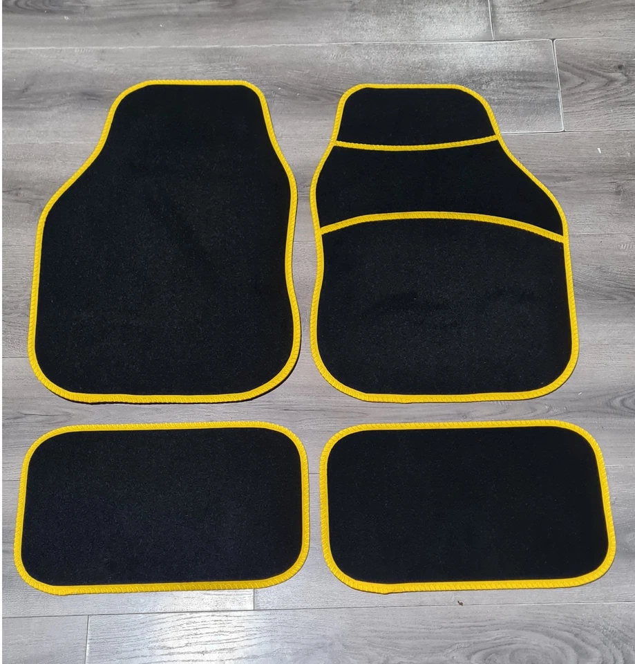 Alfombrillas negras y amarillas para Alfa Romeo 147 156 159 164 166 Mito Brera Spider Foto 1 de 1
