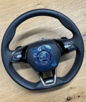 ŠKODA SPORT LINE LENKRAD LEDER BEHEIZBAR DSG 5E3419093AH + 3V0880201AN FAST NEU - Bild 1 von 4