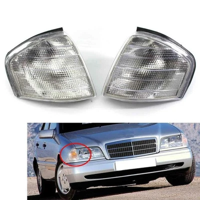 Pair Turn Signal Side Corner Lamp Light For Benz C Class W202 C180 C220 94-20 - Image 1 of 4