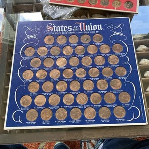 Vintage 1969 States of the Union Bronze Collector’s Coin Set Estate Complete - Picture 1 of 7