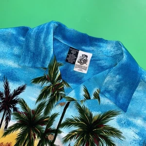 Vintage Hawaiian Shirt Mens Large Hula Girl Wrap Around Rayon Kennington - Picture 1 of 7