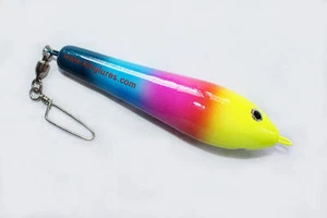 OFFSHORE FISHING LURE TEASER BOWLING PIN 7" RIGGED - RAINBOW - Picture 1 of 1