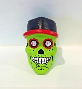 Sugar Skull with Hat Baseball Cap Day of the Dead Dia De Los Muertos Bobblehead - Picture 1 of 6
