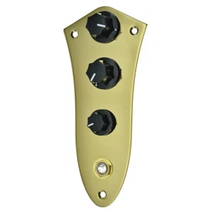 Nuova CONTROL PLATE JAZZ BASS Completa -Gold- Manopole Nere - Chitarra JBass - Bild 1 von 4