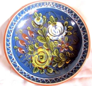 Piatto piatto da parete in ceramica fiori Ø 25 cm altezza 6 cm - Foto 1 di 2