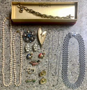 14 Pc Vintage Costume Jewelry Assorted Lot Monet Swarovski Napier Gerry’s - Picture 1 of 3