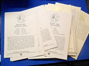 Certificates for UK Crown Coins George IV to Elizabeth II See Menu (NO COINS) - Picture 1 of 14
