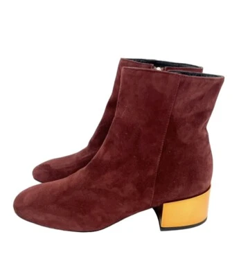 Botines Ivy Kirzhner Ringo Rojo Gamuza Metálico Tacón Bloque Talla 37.5 Nuevos SH06 Foto 1 de 4