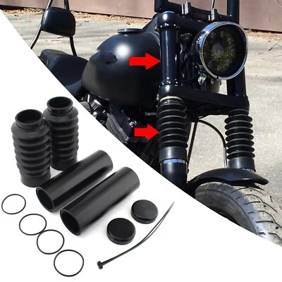 Kit de 6 tapas de tubos de cubierta de horquilla inferior superior para Harley Davidson Dyna FXD 2006-2017 Foto 1 de 4
