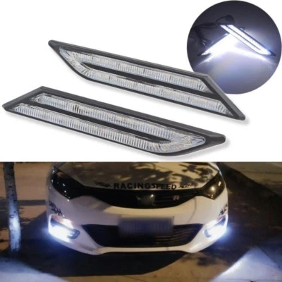 2x DRL Fog Lamp Daylight Blade Shape White FOR Car HID LED Daytime Running Light Foto 1 de 4