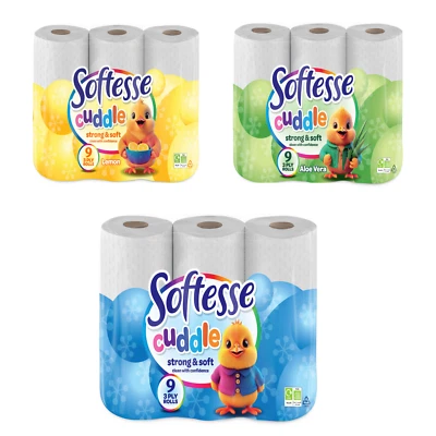 Toilet Rolls Loo Tissue Paper 3 Ply Luxury Quilted Lemon, Aloe Vera, Unscented - Image 1 of 4