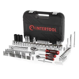 INTERTOOL 111pc 1/4" and 1/2" Ratchet Socket Wrench and Bit Set ET08-8111 - Picture 1 of 13