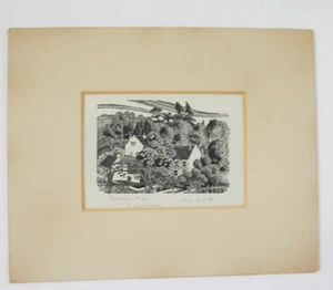 Small print of houses in Charlton Kings, Gloucestershire, by M. W. Kendall - Picture 1 of 2