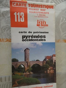 CARTE IGN rouge 113 carte patrimoine pyrenees occidentales 1982 edition 9 - Picture 1 of 1