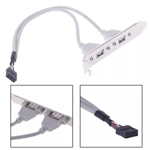 1Pc 2 Port USB2.0 Rear Panel Expansion Bracket to Motherboard USB Header*AdaY&M2 - Zdjęcie 1 z 9