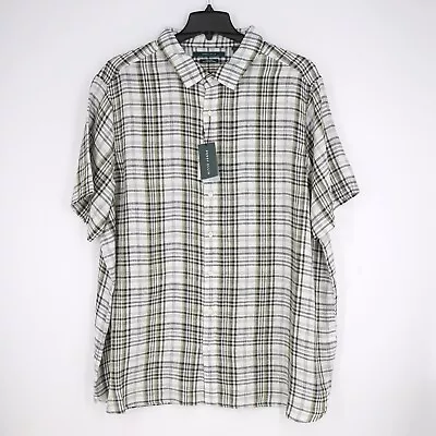 Perry Ellis Men's Short-Sleeve Shirt 3X Green White Gold Check NWT $79.50 - Image 1 of 4