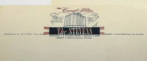 The Stevens Conrad Hilton Hotel 1950s Stationary Chicago Illinois 2 Sheets VTG - Picture 1 of 7