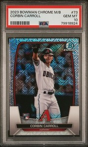  CORBIN CARROLL💎 RC- 2023 Bowman Chrome 73 Mega Box Rookie 💥PSA 10 - DBACKS💎