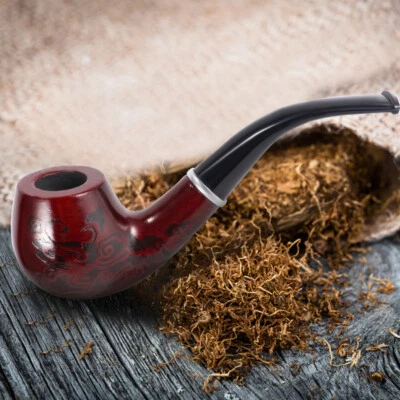 Durable Wooden Wood Smoking Pipe Tobacco Cigarettes Cigar Pipes Enchase Gift - Image 1 of 4
