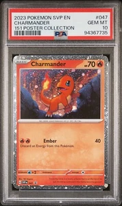 Charmander Pokémon 151 Póster Colección SVP Promo Cosmos Tarjeta #047 - PSA 10 - Imagen 1 de 6