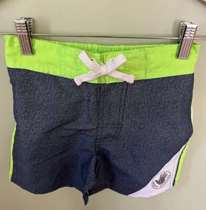 Body Glove Boys Swim Trunks Bathing Suit Bottoms Blue/Neon Green Size 4 - Picture 1 of 6