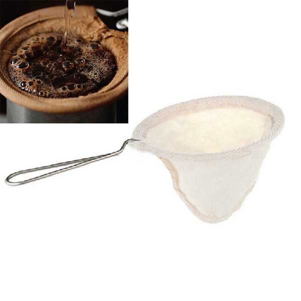 Reusable Coffee Filter Bag Wooden Handle Flannel Cloth Strainer Dropping M,xp Photo Related