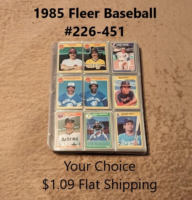 1985 Fleer Baseball #226-451  YOUR CHOICE-$1.09 Flat Ship UPDATED 10/22/24 - Image 1 of 1