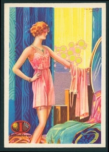 German/French 1930s Textile ADVERTISING Risqué PIN-UP Pink LINGERIE ~ VASTA - Picture 1 of 1