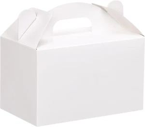 Moretoes 48 Pack White Party Favor Treat Boxes, Gable Gift Boxes with Handles fo - Picture 1 of 12