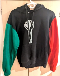 Hardies Hardware Red Green Sleeve Hoodie Black SZ MEDIUM skate fashion culture - Picture 1 of 8
