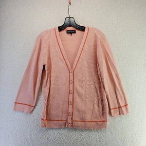 Jones New York Sweater Womens Extra Large Orange Button Up Cargdigan Long Sleeve - Picture 1 of 5