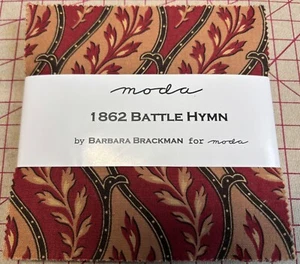 MODA Civil War Repro 1800s 1862 BATTLE HYMN B Brackman Charm Pack 42 SQUARES - Picture 1 of 2