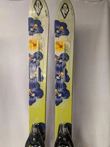 K2 Phat Luv Skis Salomon S810TI Bindings 160 cm Green Used - Picture 1 of 13