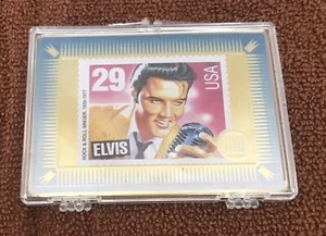 1993 Elvis Presley Imágenes Metálicas Muestra Promocional Estampilla Dorada Elvis P1 - Imagen 1 de 2