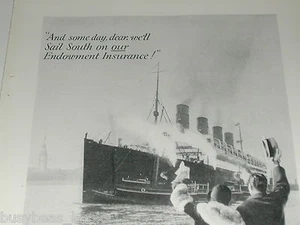 1929 Prudential Insurance advertisement, photo of RMS MAURITANIA, Cunard - Bild 1 von 3
