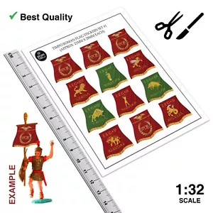 Timpo Repro: 12x TIMPO ROMAN Flag Stickers (Sticker Set #1) 1:32 Scale - Picture 1 of 2