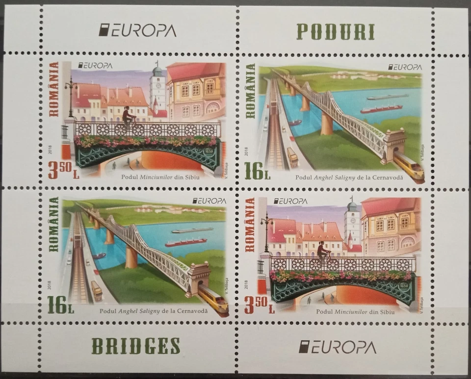 2018 Romania, EUROPA Stamps - Bridges, MNH, ME 14.- - Image 1 of 1