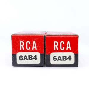 Two RCA 6AB4 Tubes NOS NIB Match Date Dimple D Getter Strong AMPLITREX Results - Picture 1 of 2