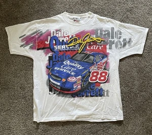 Vintage 90s Dale Jarrett AOP NASCAR Racing T-Shirt L Quality Care Service Chase - Bild 1 von 11
