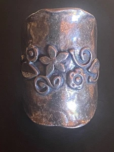 Vintage Shablool Didae Sterlingsilber Blume Floral breiter Bandring Größe 7 Israel - Bild 1 von 24