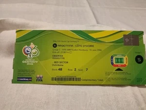 Sammler Ticket WM 2006 : Argentinien - Elfenbeinküste ; 10.06.2006 Gebraucht - Bild 1 von 2