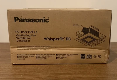Panasonic WhisperFit Ceiling Mount Bathroom Exhaust Fan Ventilation 50-80-110CFM - Image 1 of 3