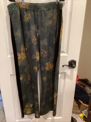 Pantalones deportivos para mujer Johnny Was con ribete lateral de terciopelo negro talla XL Foto 1 de 4