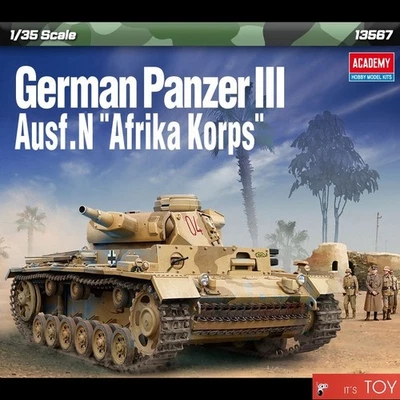 Academy 1/35 German Panzer III Ausf.N "Afrika Korps" Plastic model kit #13567 - Immagine 1 di 4