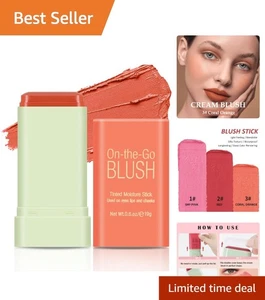 Soft Coral Orange Blush Stick - Pigmented, Easy Application for a Dewy Look - Picture 1 of 8