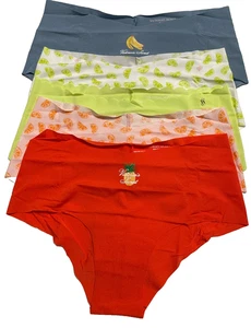 Victoria Secret Cheekster Panties Womens Medium 5 Pairs No Show Fruit Theme - Picture 1 of 3